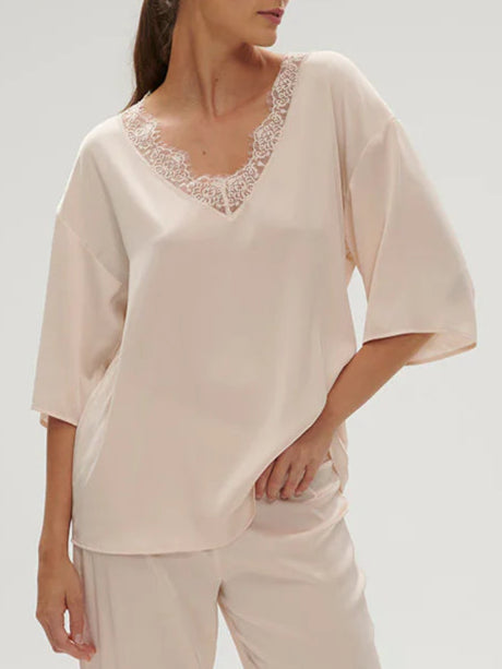 Langarm T-Shirt Sakura Pink SATIN SECRETS SIMONE PÉRÈLE